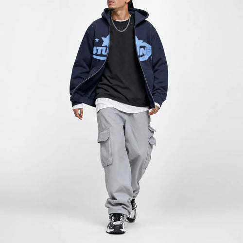 Loose Fit Full Zip Hoodie