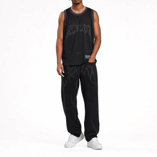 Loose Fit Graffiti Jeans