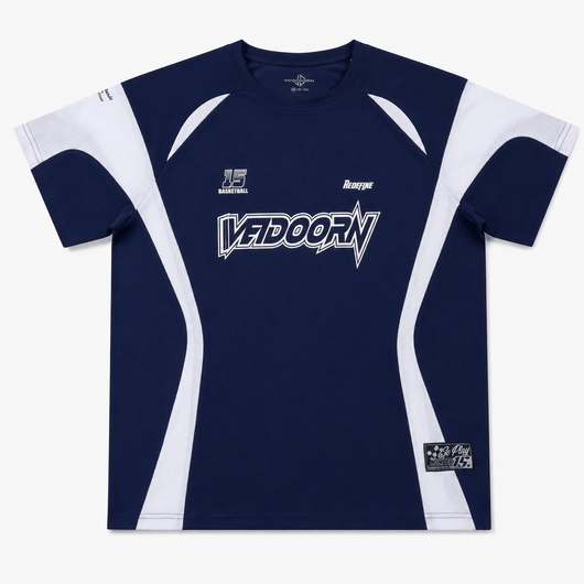 Urban Y2K Navy Blue & White / XS Oversized Fit Jersey Top