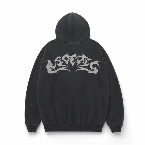 Oversized Hoodie Flame Graphic