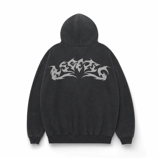 Urban Y2K Oversized Hoodie Flame Graphic