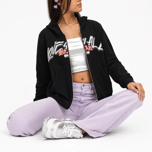 Oversized Hoodie Graphic Print