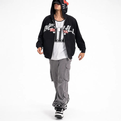 Oversized Hoodie Graphic Print