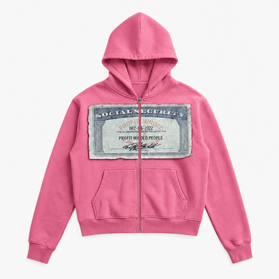 Urban Y2K Pink / XS Zip Up Hoodie Social Security