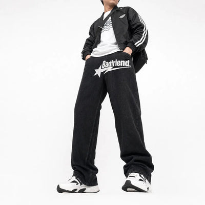 Urban Y2K Printed Wide Leg Jeans