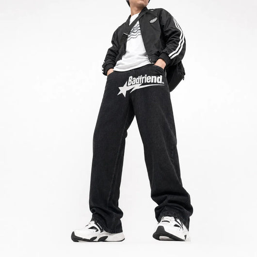 Urban Y2K Printed Wide Leg Jeans