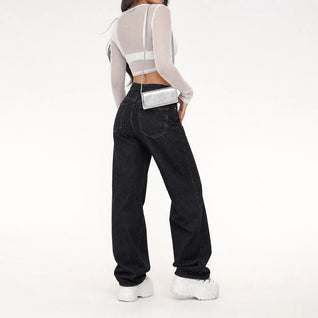 Printed Wide Leg Jeans
