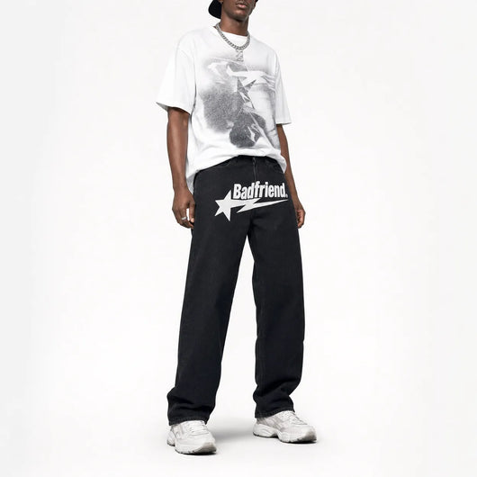 Urban Y2K Printed Wide Leg Jeans
