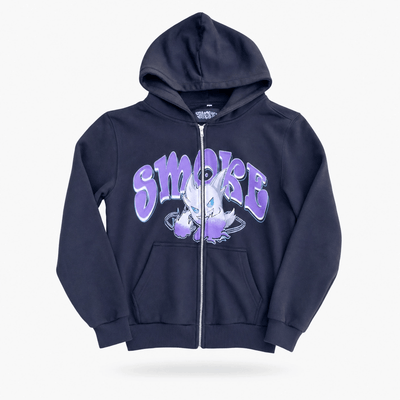 Urban Y2K Purple / S Zip Up Hoodie Graphic Print