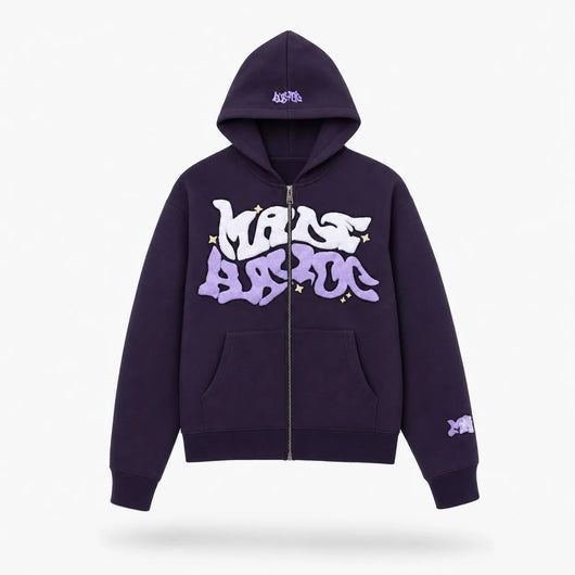 Urban Y2K Purple / XS Zip Hoodie Relaxed Fit