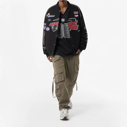 Racing Bomber Jacket Y2K Patches