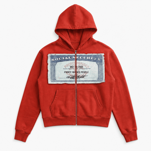 Urban Y2K Red / XS Zip Up Hoodie Social Security