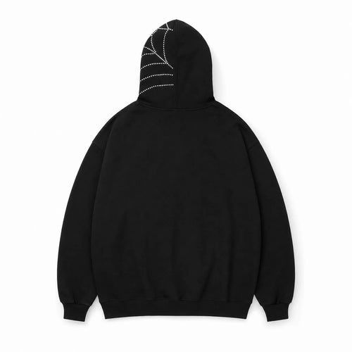 Rhinestone Cross Embroidered Hoodie