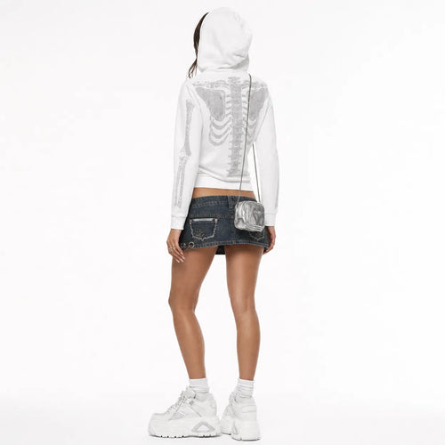 Rhinestone Full Zip Hoodie