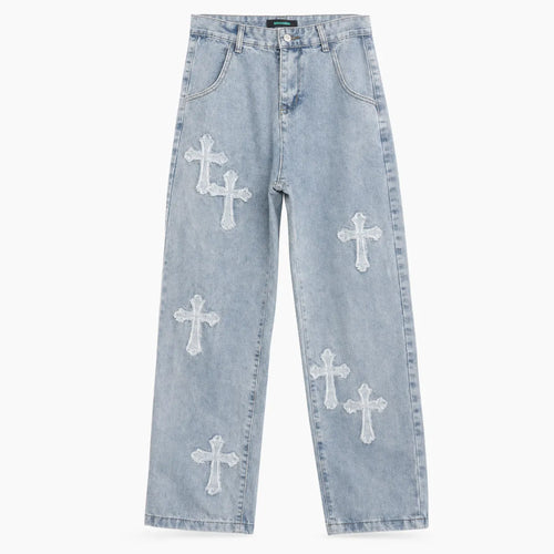 Cross Patch Baggy Jeans