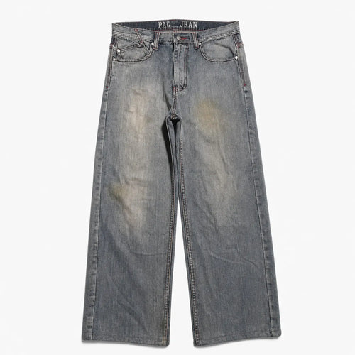 Embroidered Jeans Skull Grunge