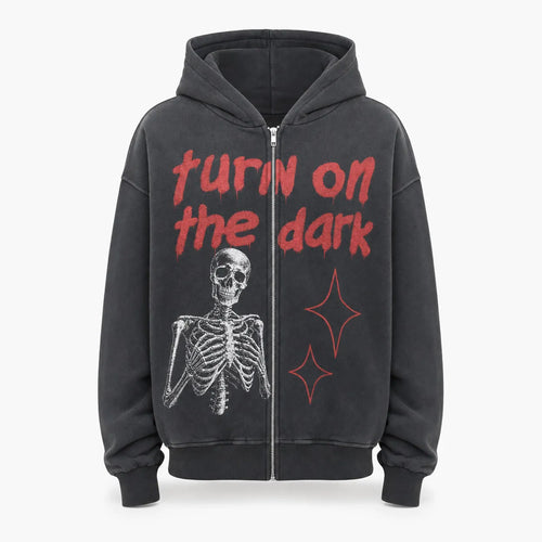 Skeleton Zip Hoodie Streetwear