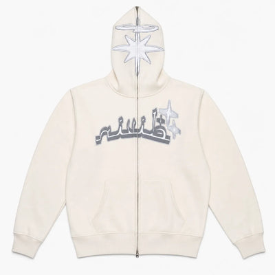 Urban Y2K S Zip Up Hoodie Reflective Star