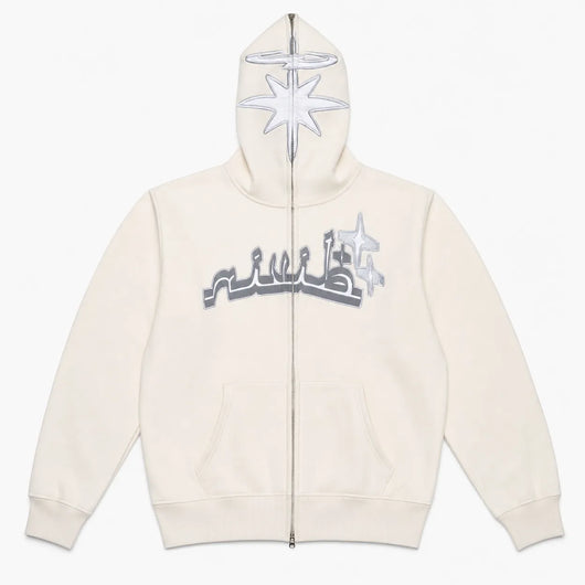 Urban Y2K S Zip Up Hoodie Reflective Star