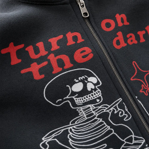 Skeleton Zip Hoodie Streetwear