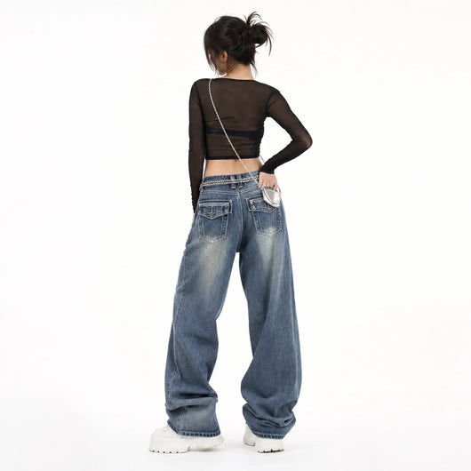Urban Y2K Vintage Washed Baggy Jeans