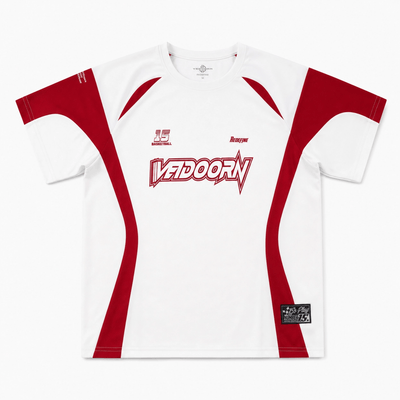 Urban Y2K White & Red / XS Oversized Fit Jersey Top
