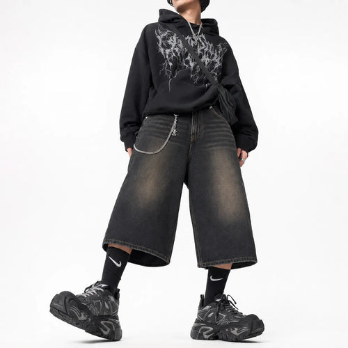 Wide Leg Cropped Baggy Shorts
