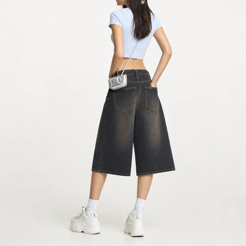 Wide Leg Cropped Baggy Shorts