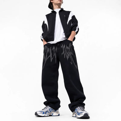Urban Y2K Wide Leg Graphic Jeans