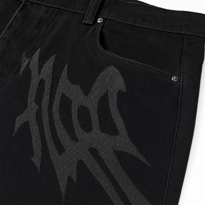 Urban Y2K Wide Leg Graphic Jeans