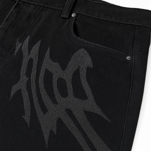 Wide Leg Graphic Jeans