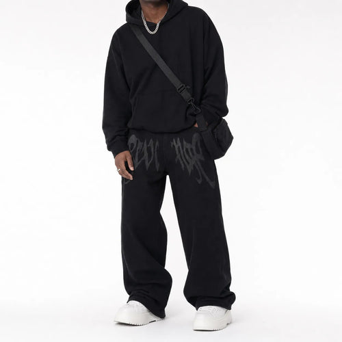 Wide Leg Graphic Jeans