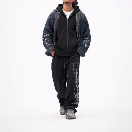 Zip Hoodie Calligraphy Script