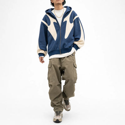 Urban Y2K Zip Hoodie Oversized Hood