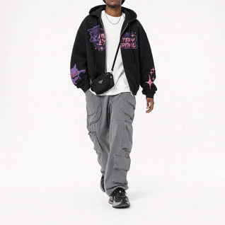 Zip Up Hoodie Graphic Print