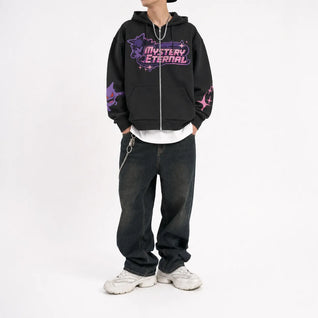 Zip Up Hoodie Graphic Print