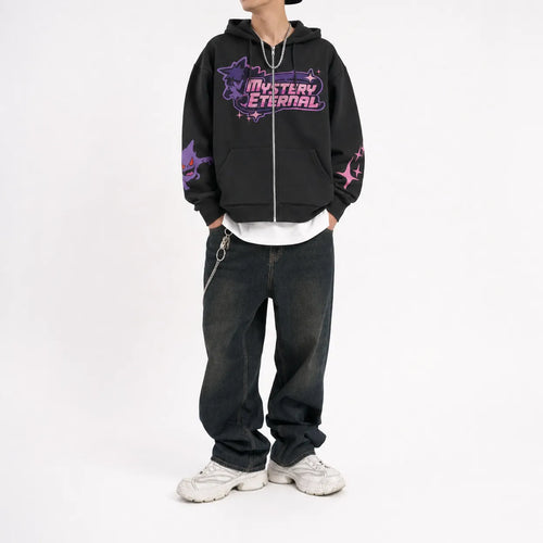 Zip Up Hoodie Graphic Print