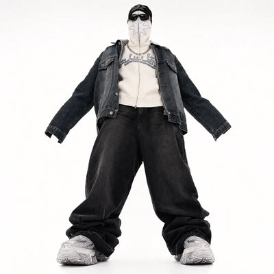 Urban Y2K Zip Up Hoodie Reflective Star