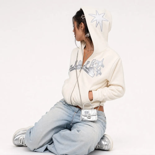 Zip Up Hoodie Reflective Star