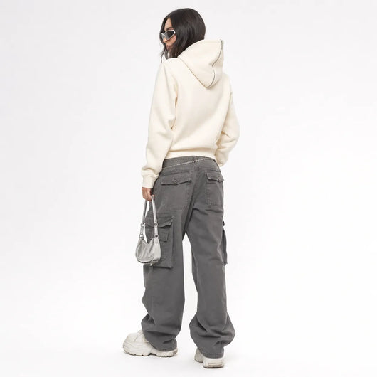 Urban Y2K Zip Up Hoodie Reflective Star