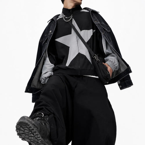 Zip Up Jacket Star Print